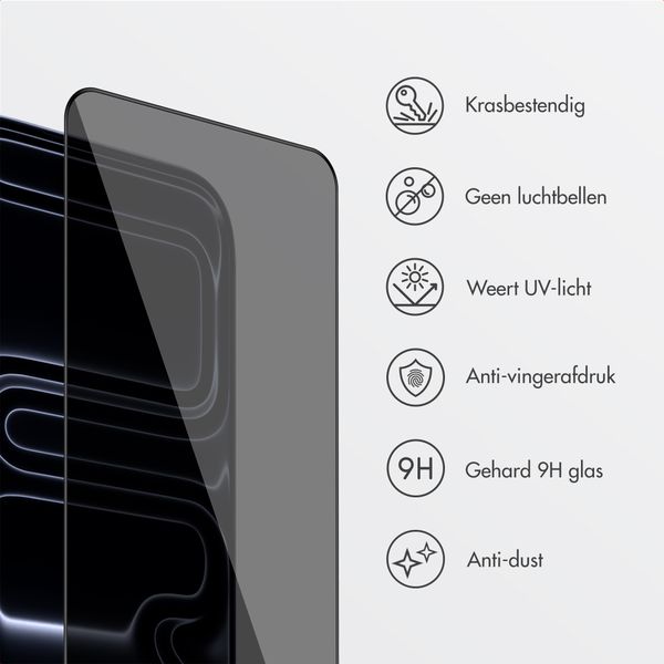 Accezz Gehard Glas Privacy Screenprotector + Applicator Apple iPhone 17 Pro