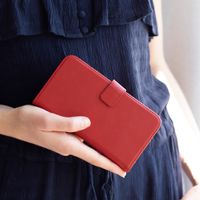 Selencia Echt Leren Bookcase Apple iPhone 12 Mini - Rood