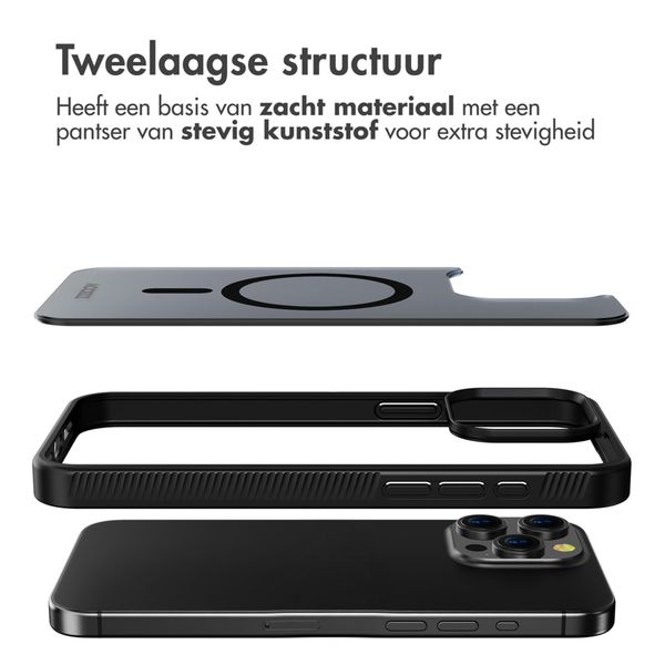 Accezz Rugged Frosted MagSafe Backcover Apple iPhone 15 Pro Max - Zwart