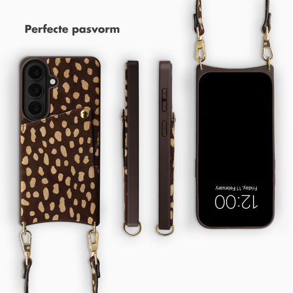 Selencia Nova Real Leather Backcover met Koord en Pashouder Samsung Galaxy S26 - Fawn Chic