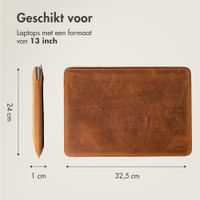 Accezz Leather Laptop hoes Apple MacBook 13 inch - Laptopsleeve - Cognac
