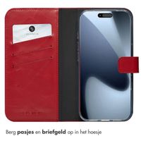 Selencia Echt Leren Bookcase Apple iPhone 17 Pro - Red