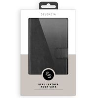 Selencia Echt Leren Bookcase Samsung Galaxy A8 (2018) - Zwart