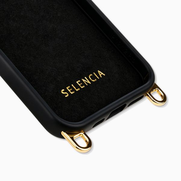 Selencia Rivièra MagSafe Backcover met afneembare haakjes iPhone 12 / 12 Pro - Velvet Black