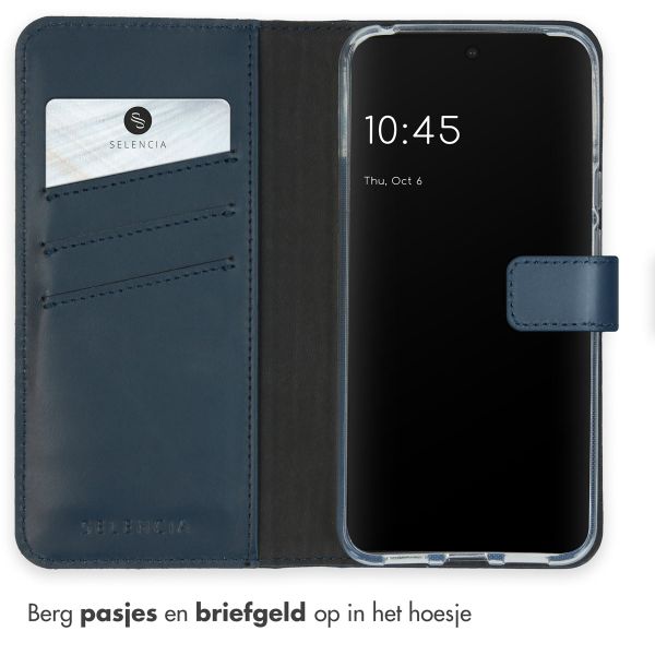 Selencia Echt Leren Bookcase Google Pixel 8 - Blauw