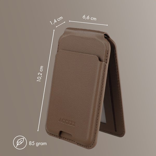 Accezz Magnetische Leren Wallet met standaard - Geschikt voor Apple Find My - Coffee Brown
