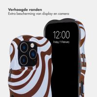 Selencia Vivid Wavy Backcover met MagSafe Apple iPhone 16 Pro - Dream Swirl Chocolate