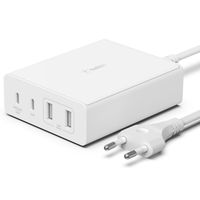 Belkin Boost↑Charge™ GaN Pro Adapter 4 poorts - USB -A (2x) en USB-C (2x) - 108W - Wit