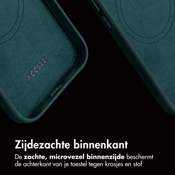 Accezz Vintage Leather Magsafe Backcover iPhone 13 - Smokey Green