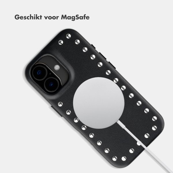 Selencia Studs Backcover met MagSafe Apple iPhone 17 - Velvet Black
