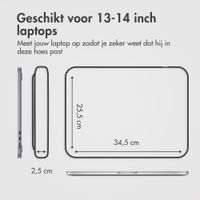 Accezz Leather Laptop hoes met rits 13-14 inch - Laptopsleeve - Zwart