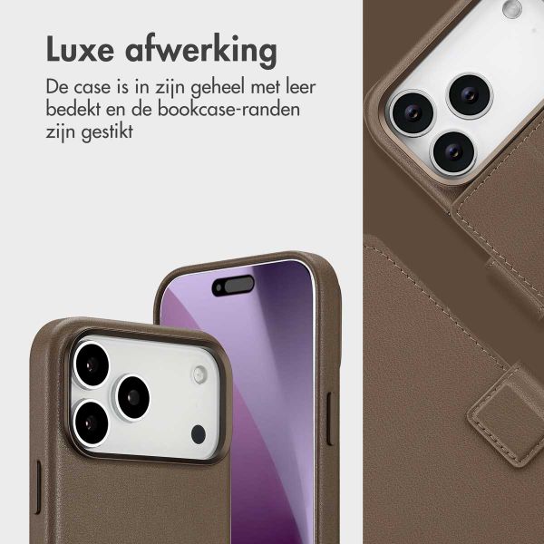 Accezz Leather Bookcase 2-in-1 met MagSafe Apple iPhone 17 Pro Max - Coffee
