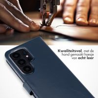Selencia Echt Leren Bookcase Samsung Galaxy S26 Ultra - Donkerblauw