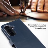 Selencia Echt Leren Bookcase Samsung Galaxy S26 - Donkerblauw