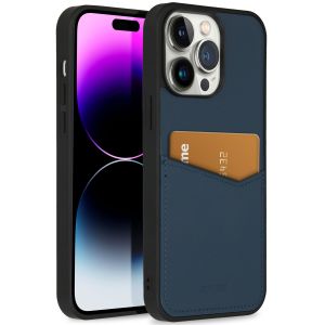 Accezz Premium Leather Card Slot Backcover iPhone 14 Pro Max - Donkerblauw