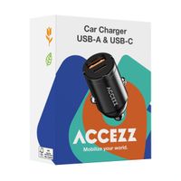 Accezz Autolader | Snellader met 2 poorten - USB-A 30 watt + USB-C 65 watt - Zwart