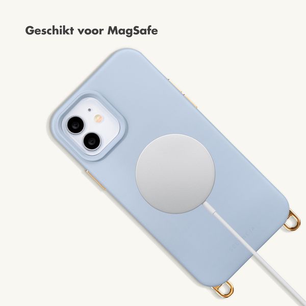 Selencia Rivièra MagSafe Backcover met afneembare haakjes iPhone 12 / 12 Pro - Powder Blue