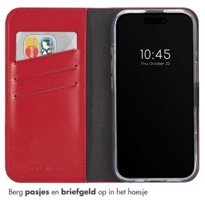 Selencia Echt Lederen Bookcase iPhone 16 Plus - Rood