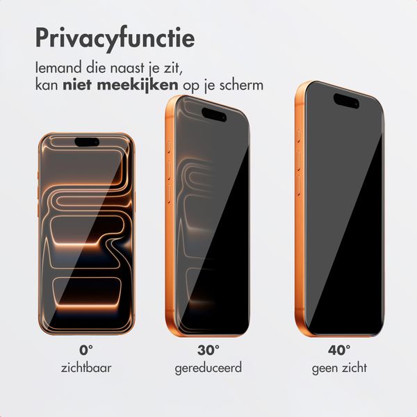 Accezz Gehard Glas Privacy Screenprotector + Applicator Apple iPhone 17 Pro Max