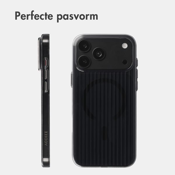 Accezz Lite Backcover met MagSafe | Fluted | Apple iPhone 18 Pro / 17 Pro - Smokey Clear