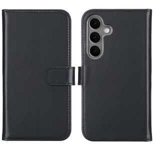 Selencia Echt Leren Bookcase Samsung Galaxy S25 - Zwart