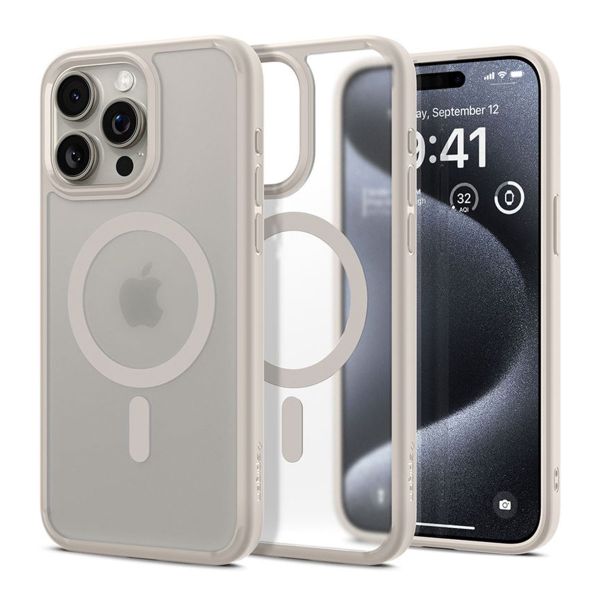 Spigen Ultra Hybrid Backcover MagSafe iPhone 15 Pro - Frost Natural Titanium