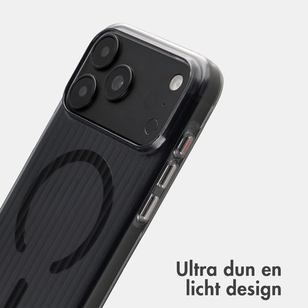 Accezz Lite Backcover met MagSafe | Fluted | Apple iPhone 18 Pro Max / 17 Pro Max - Smokey Clear