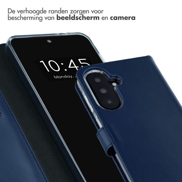 Selencia Echt Leren Bookcase Samsung Galaxy A37 (5G) - Donkerblauw