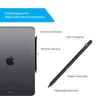 Fixed Graphite Pro stylus pen voor Apple iPad - Zwart