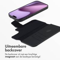 Accezz Leather Bookcase 2-in-1 met MagSafe Apple iPhone 17 - Onyx Black