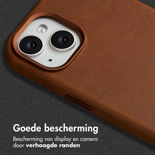 Accezz Vintage Leather Magsafe Backcover iPhone 15 - Tabacco Cognac