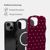 Selencia Vivid Wavy Backcover met MagSafe Apple iPhone 14 / 13 - Happy Dots Burgundy