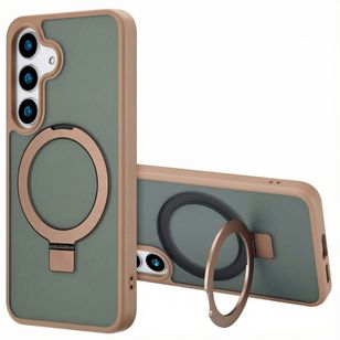 Accezz Ring Stand Backcover met MagSafe Samsung Galaxy S25 - Bruin