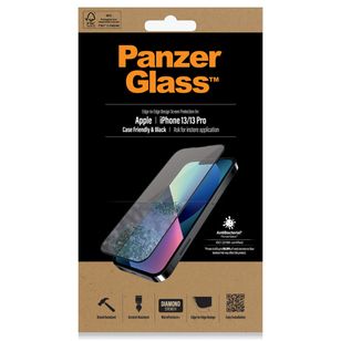 PanzerGlass Anti-Bacterial Case Friendly Screenprotector iPhone 13 / 13 Pro - Zwart