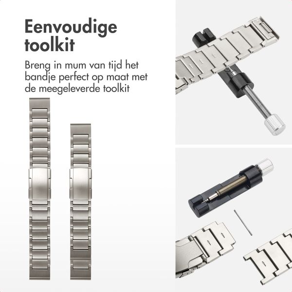 Accezz Mat Titanium bandje voor de Garmin Quickfit 22mm - Zilver