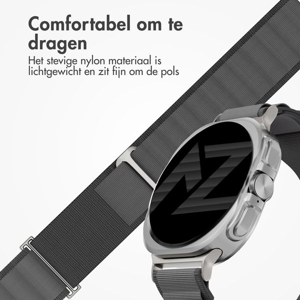 Accezz Nylon Alpine bandje Samsung Galaxy Watch Ultra 2 (2026) / Ultra (2024/2025) - Dark Grey