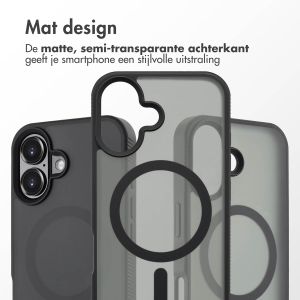 Accezz Rugged Frosted Backcover met MagSafe iPhone 16 - Zwart