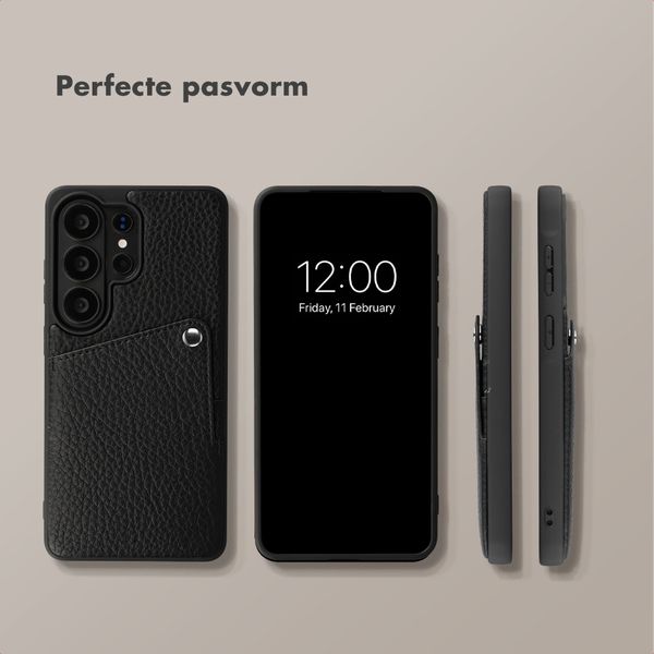 Selencia Riva Backcover met Pashouder Samsung Galaxy S26 Ultra - Zwart