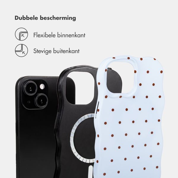 Selencia Vivid Wavy Backcover met MagSafe Apple iPhone 15 - Happy Dots Digital Sky