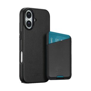 Accezz Echt leren hoesje + MagSafe Wallet Apple iPhone 17 - Onyx Black