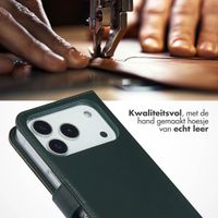 Selencia Echt Leren Bookcase Apple iPhone 17 Pro - Green