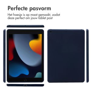 Accezz Liquid Silicone Backcover iPad 9 (2021) 10.2 inch / iPad 8 (2020) 10.2 inch / iPad 7 (2019) 10.2 inch - Donkerblauw