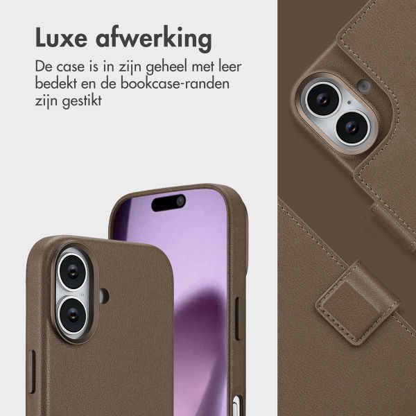 Accezz Leather Bookcase 2-in-1 met MagSafe Apple iPhone 17 - Coffee