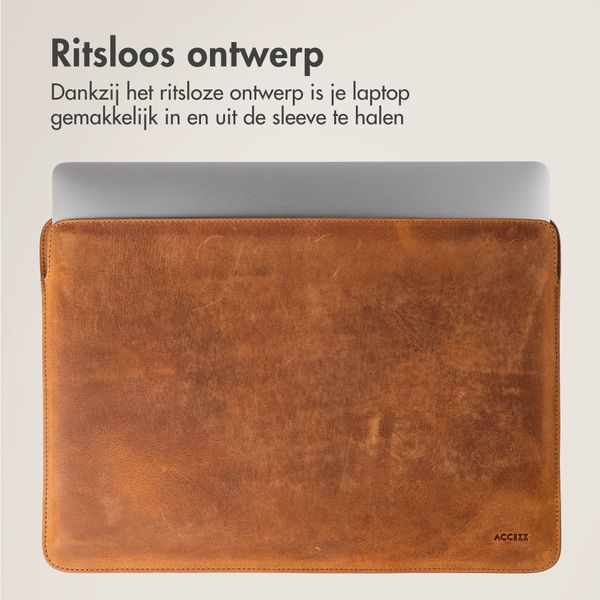 Accezz Leather Laptop hoes Apple MacBook 16 inch - Laptopsleeve - Cognac