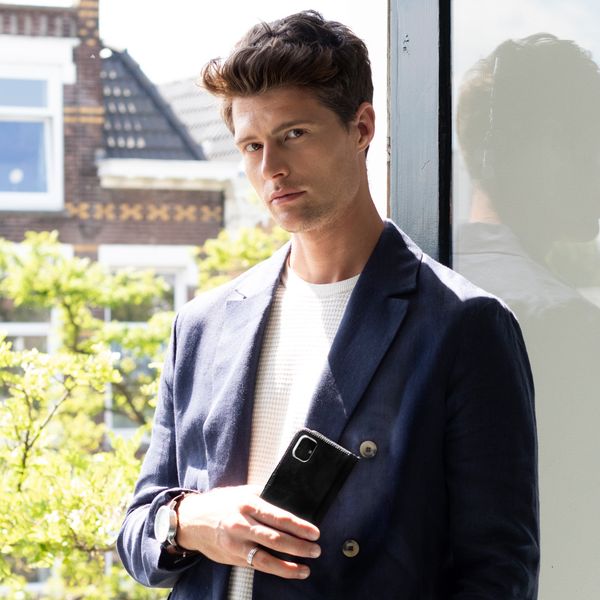 Selencia Echt Leren Bookcase Huawei Mate 20 Lite - Zwart