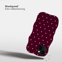 Selencia Vivid Wavy Backcover met MagSafe Apple iPhone 14 / 13 - Happy Dots Burgundy