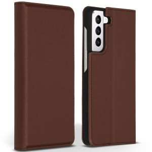 Accezz Premium Leather Slim Bookcase Samsung Galaxy S21 FE - Bruin