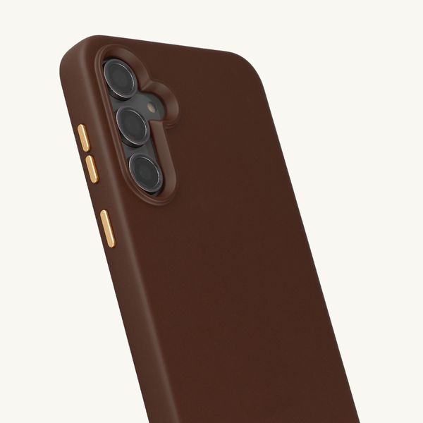 Selencia Rivièra MagSafe Backcover met afneembare haakjes Samsung Galaxy S23 FE - Choco Brown