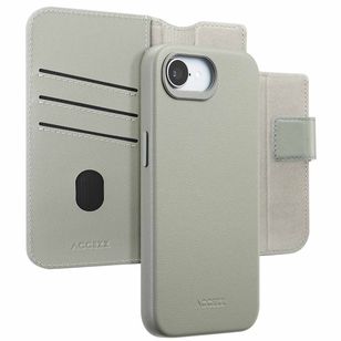 Accezz Leather Bookcase 2-in-1 met MagSafe Apple iPhone 16e - Lichtgrijs