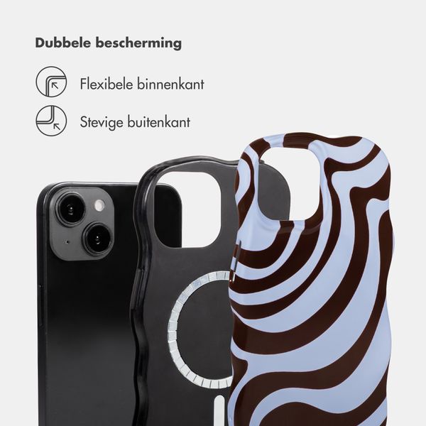 Selencia Vivid Wavy Backcover met MagSafe Apple iPhone 14 / 13 - Dream Swirl Chocolate
